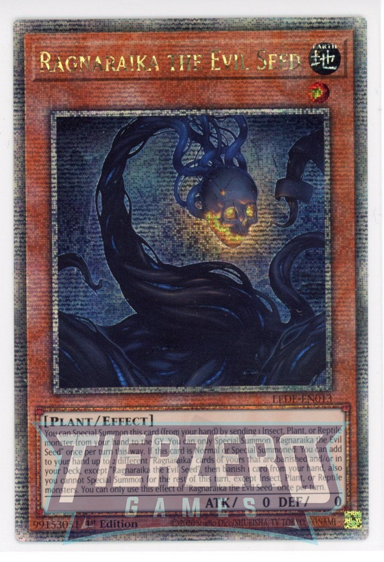 LEDE-EN013 - Ragnaraika the Evil Seed - Quarter Century Secret Rare - Effect Monster - Legacy of Destruction