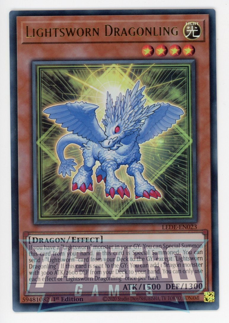 LEDE-EN023 - Lightsworn Dragonling - Ultra Rare - Effect Monster - Legacy of Destruction