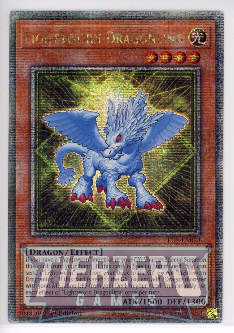 LEDE-EN023 - Lightsworn Dragonling - Quarter Century Secret Rare - Effect Monster - Legacy of Destruction