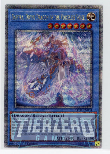 LEDE-EN034 - Saffira, Divine Dragon of the Voiceless Voice - Quarter Century Secret Rare - Legacy of Destruction