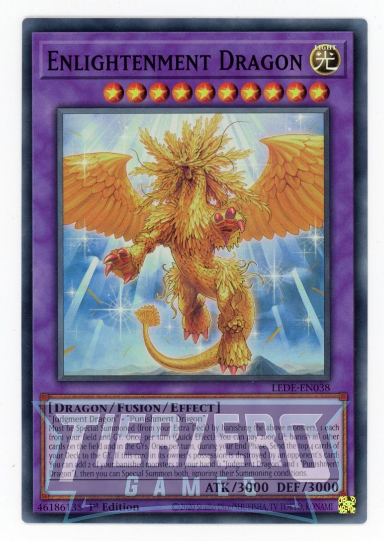 LEDE-EN038 - Enlightenment Dragon - Super Rare - Effect Fusion Monster - Legacy of Destruction