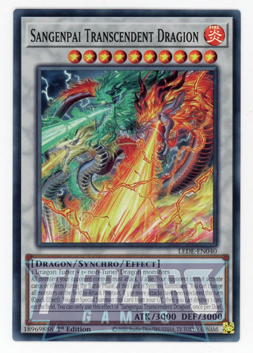 LEDE-EN040 - Sangenpai Transcendent Dragion - Super Rare - Legacy of Destruction