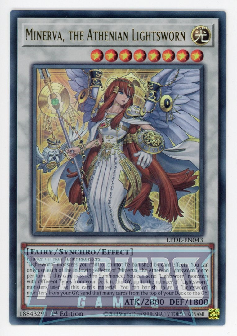 LEDE-EN043 - Minerva, the Athenian Lightsworn - Ultra Rare - Effect Synchro Monster - Legacy of Destruction