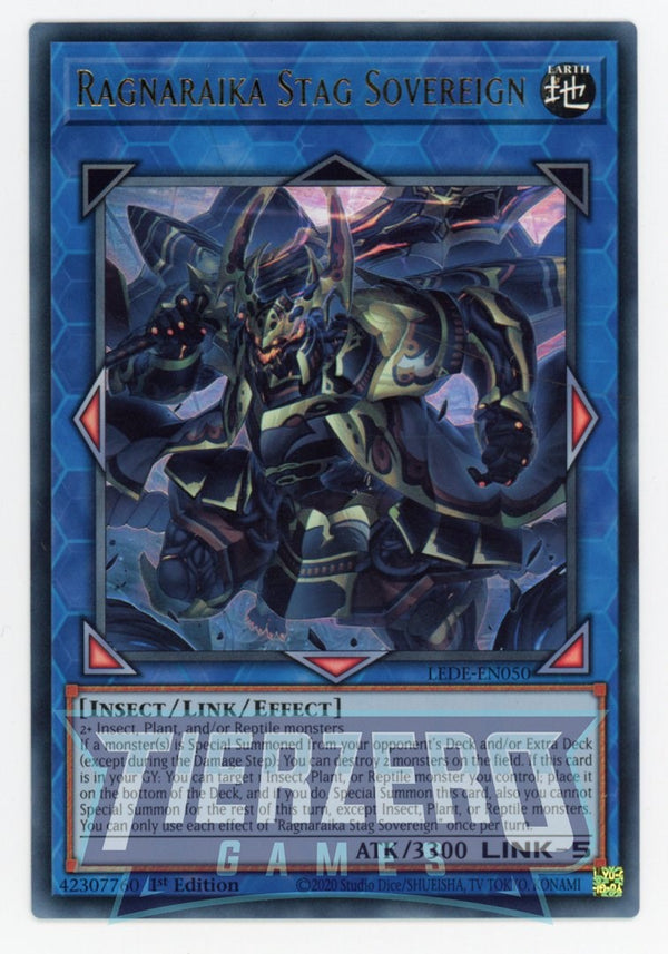 LEDE-EN050 - Ragnaraika Stag Sovereign - Ultra Rare - Effect Link Monster - Legacy of Destruction