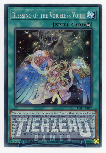 LEDE-EN062 - Blessing of the Voiceless Voice - Super Rare - Legacy of Destruction