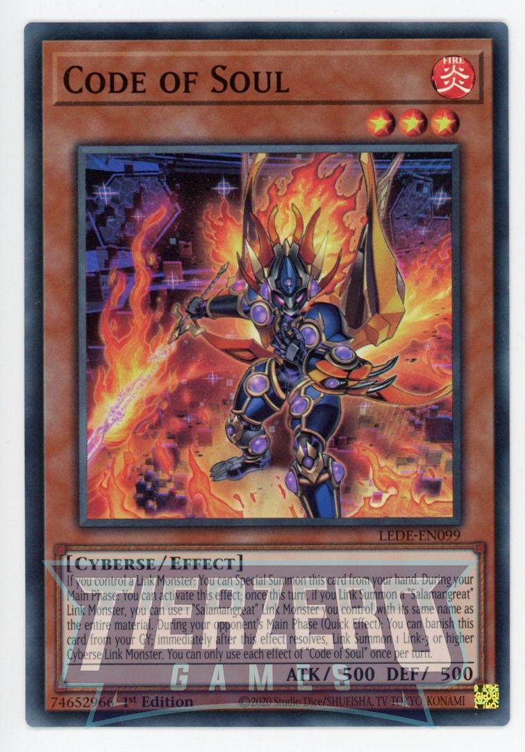 LEDE-EN099 - Code of Soul - Super Rare - Effect Monster - Legacy of Destruction