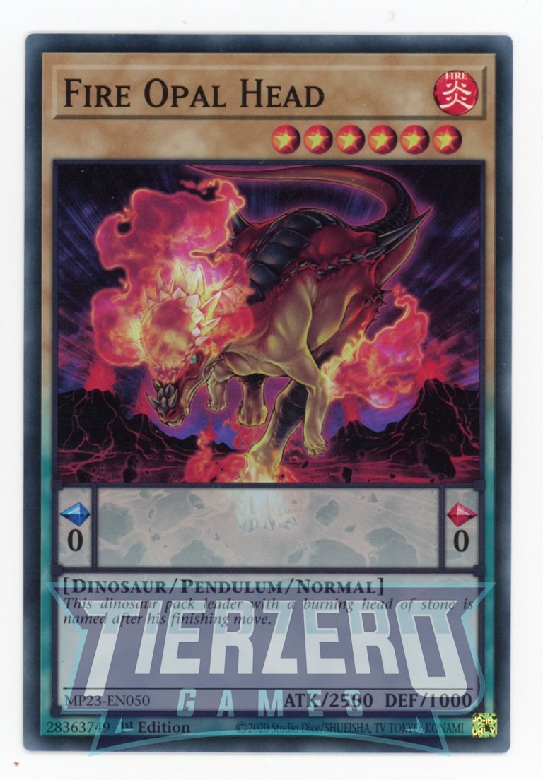 MP23-EN050 - Fire Opal Head - Super Rare - Normal Pendulum Monster - 25th Anniversary Duelist Heroes Tin