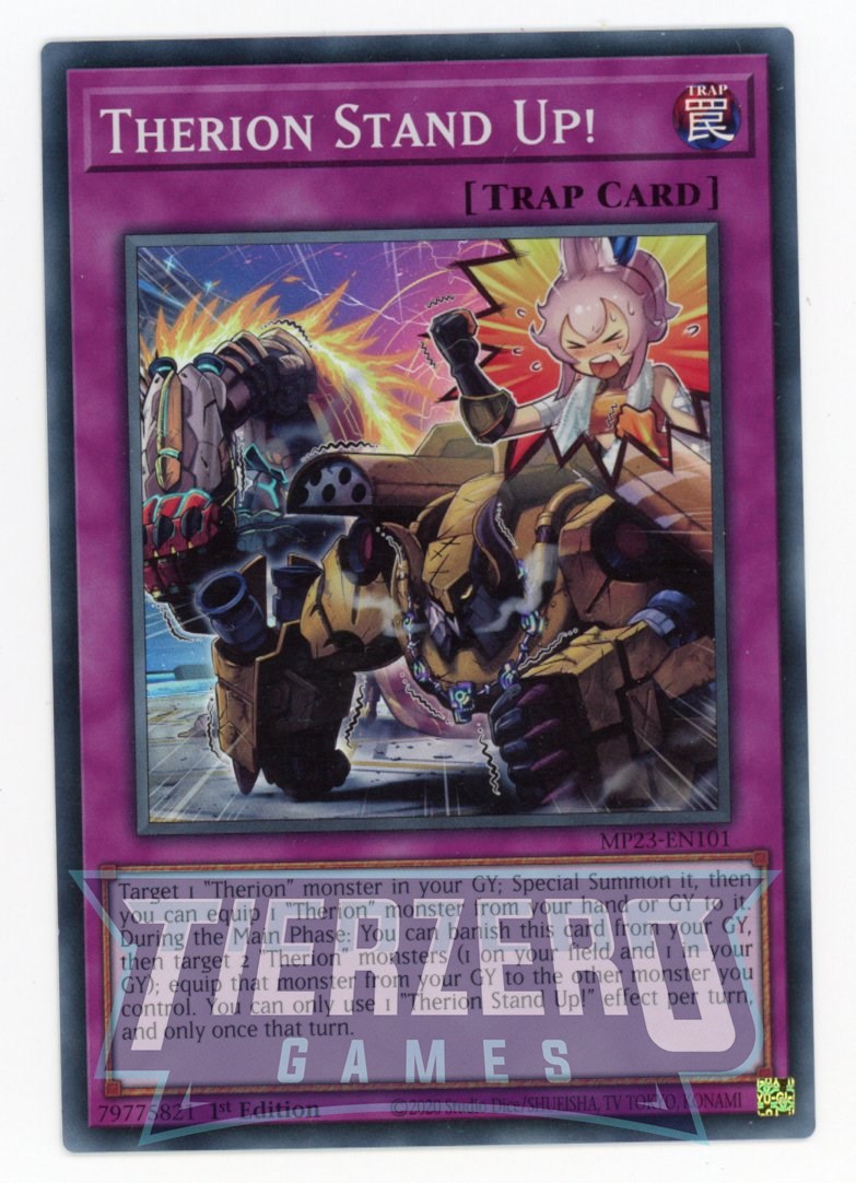 MP23-EN101 - Therion Stand Up! - Super Rare - Normal Trap - 25th Anniversary Duelist Heroes Tin