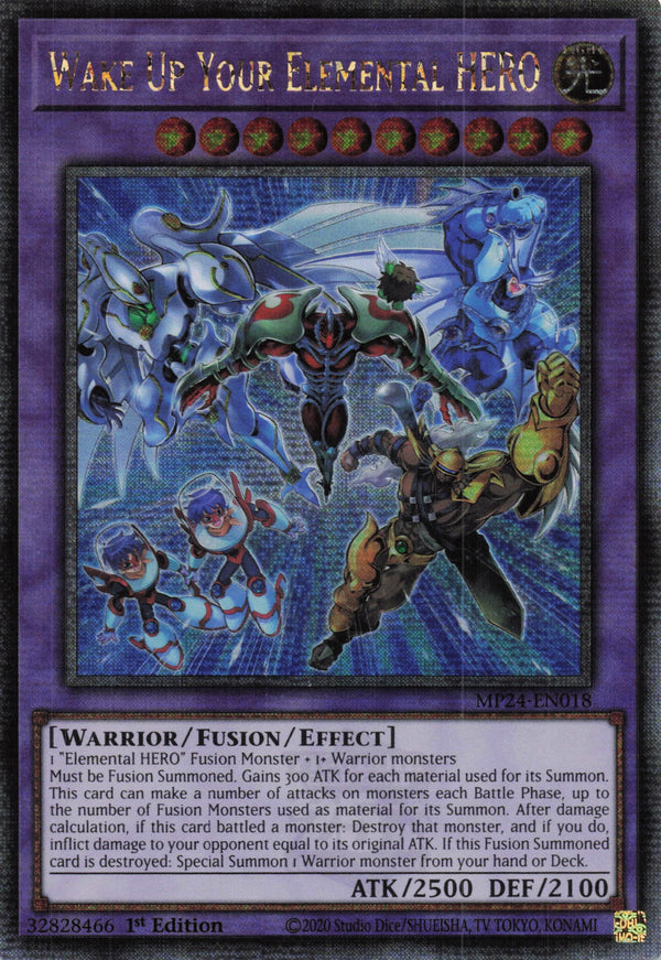 MP24-EN018 - Wake Up Your Elemental Hero - Quarter Century Secret Rare - - MP24