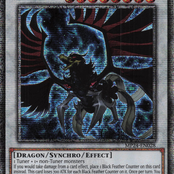 yugioh cards for black feathers MP24-EN028 - Black-Winged Dragon - Quarter Century Secret Rare