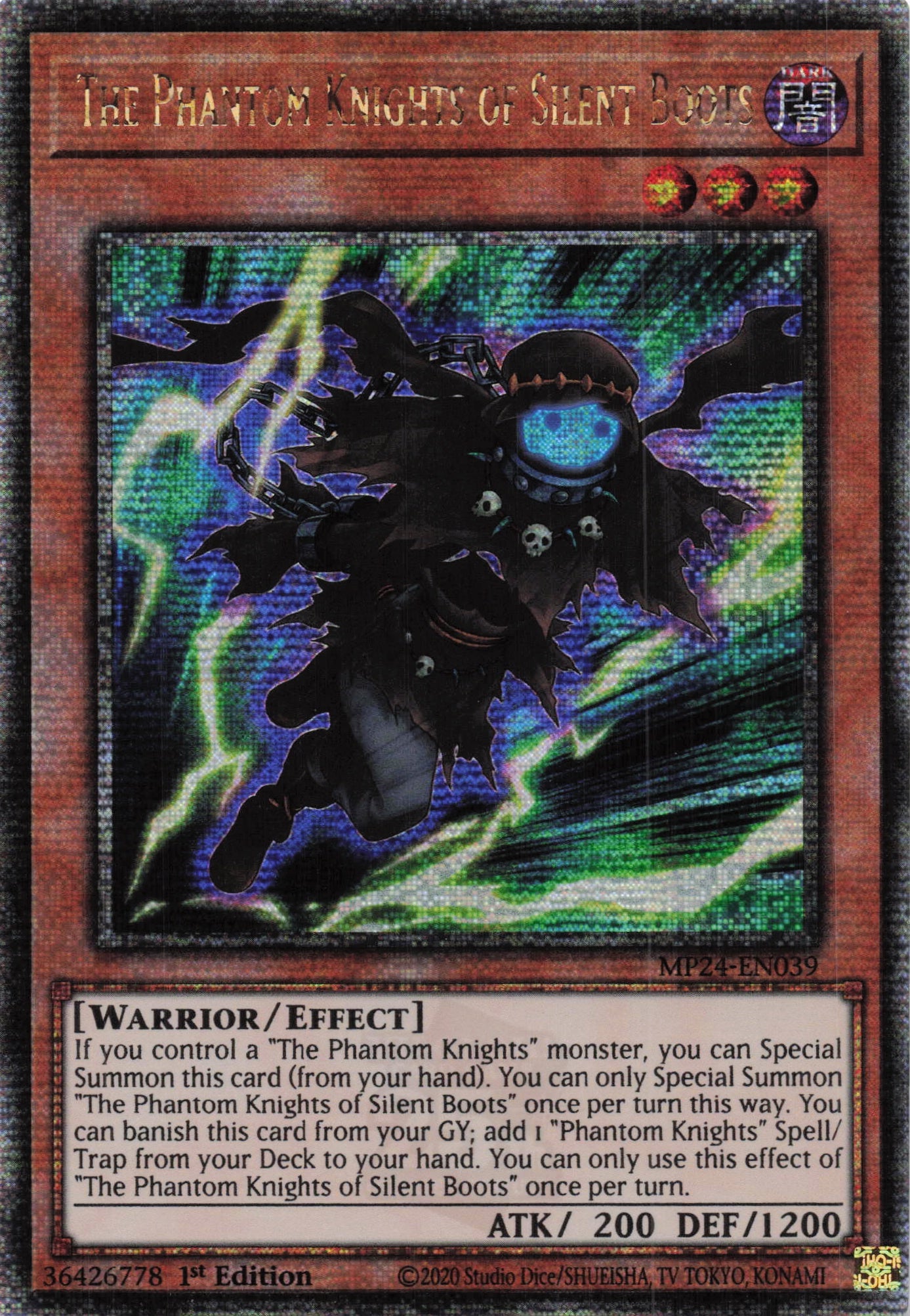 MP24-EN039 - The Phantom Knights of Silent Boots - Quarter Century Secret Rare - - MP24