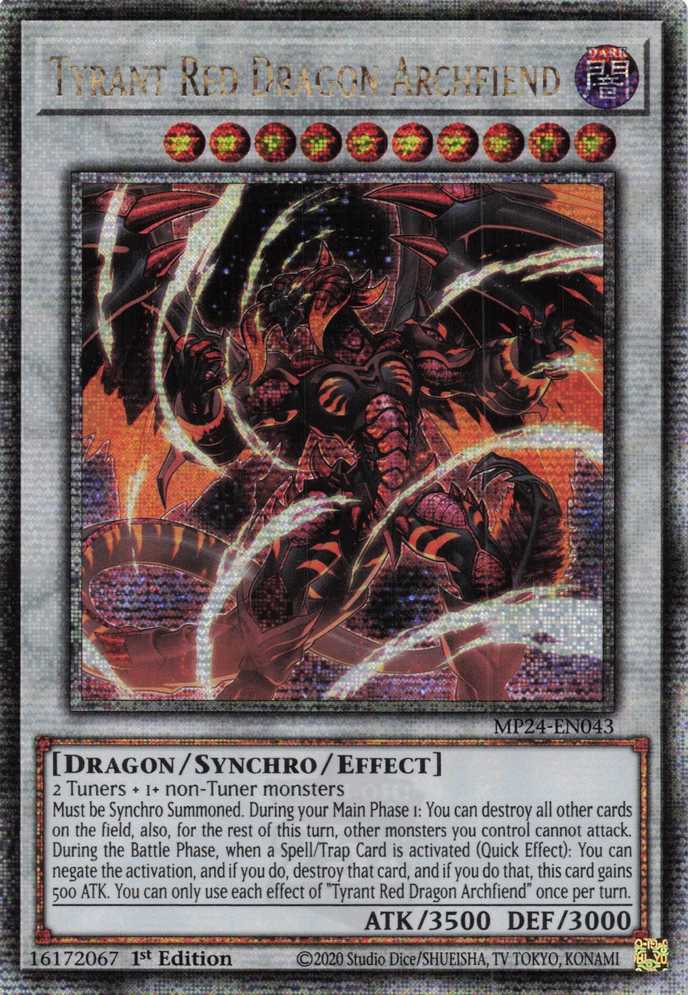 MP24-EN043 - Tyrant Red Dragon Archfiend - Quarter Century Secret Rare - - MP24