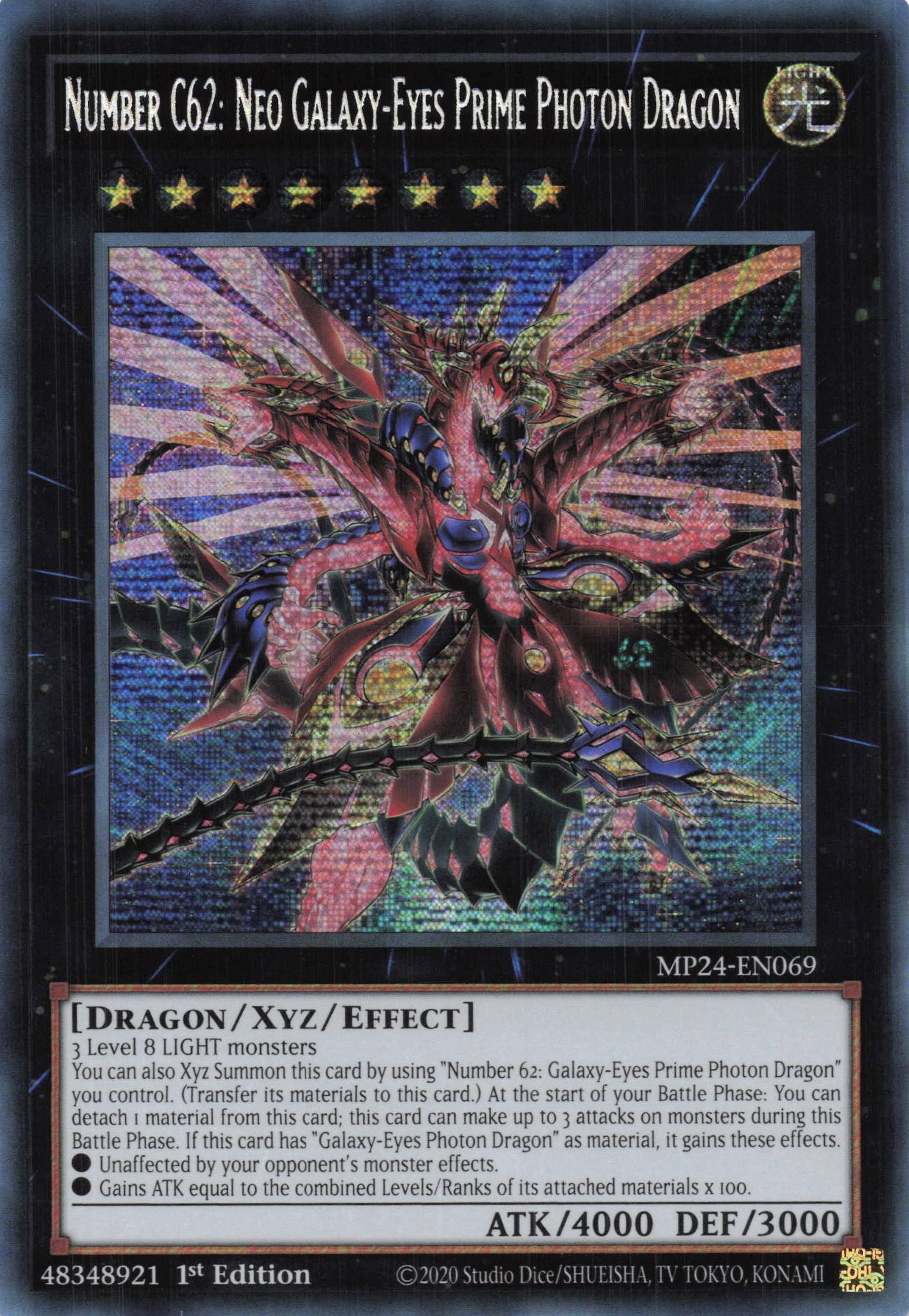 MP24-EN069 - Number C62: Neo Galaxy-Eyes Prime Photon Dragon - Secret Rare - - MP24