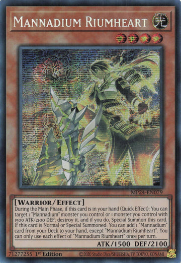 MP24-EN079 - Mannadium Riumheart - Secret Rare - 25th Anniversary Tin: Dueling Mirrors