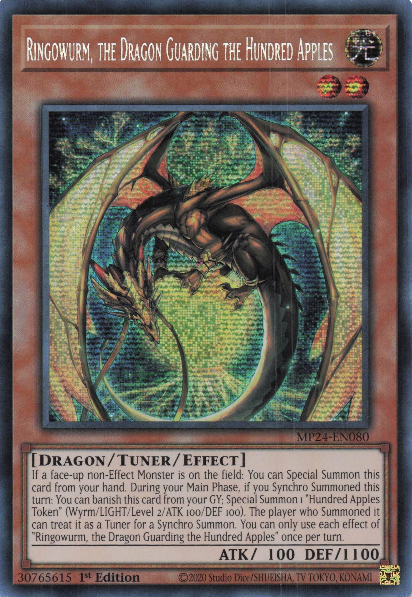 MP24-EN080 - Ringowurm, the Dragon Guarding the Hundred Apples - Secret Rare - - MP24