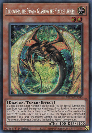 MP24-EN080 - Ringowurm, the Dragon Guarding the Hundred Apples - Secret Rare - 25th Anniversary Tin: Dueling Mirrors