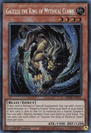 MP24-EN091 - Gazelle the King of Mythical Claws - Secret Rare - 25th Anniversary Tin: Dueling Mirrors