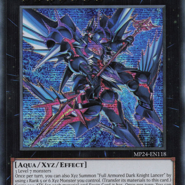 dark knight yugioh card MP24-EN118 - Full Armored Dark Knight Lancer - Secret Rare