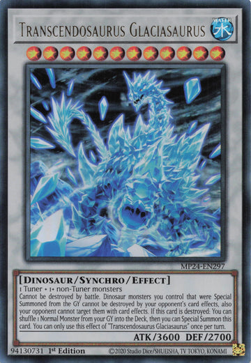 MP24-EN297 - Transcendosaurus Glaciasaurus - Ultra Rare - 25th Anniversary Tin: Dueling Mirrors
