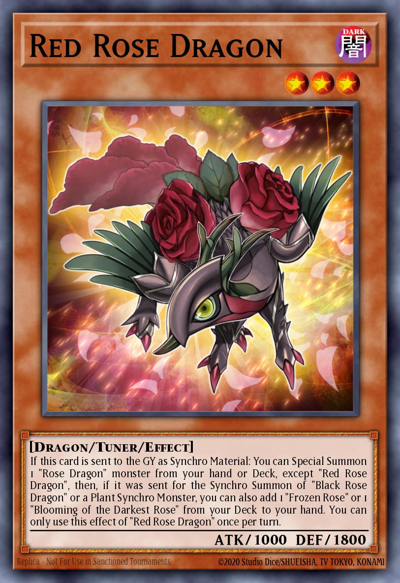 Red Rose Dragon Card