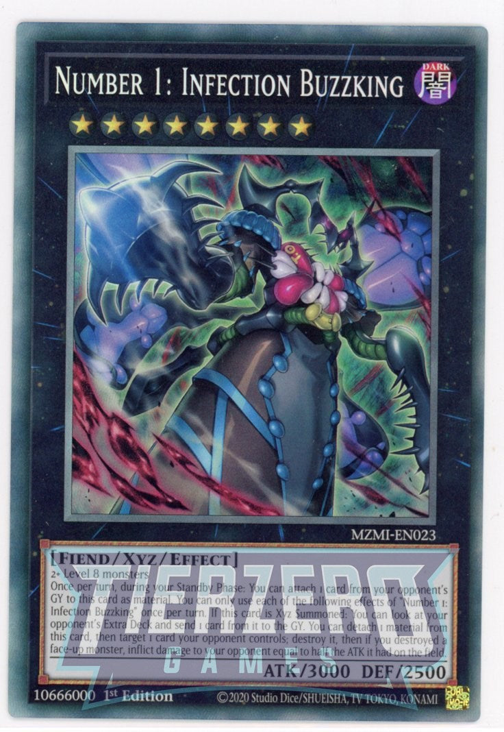 MZMI-EN023 - Number 1: Infection Buzzking - Collector's Rare - Effect Xyz Monster - Maze of Millenia