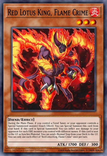 MZMU-EN077 - Red Lotus King, Flame Crime - Ultra Rare - Maze of Muertos