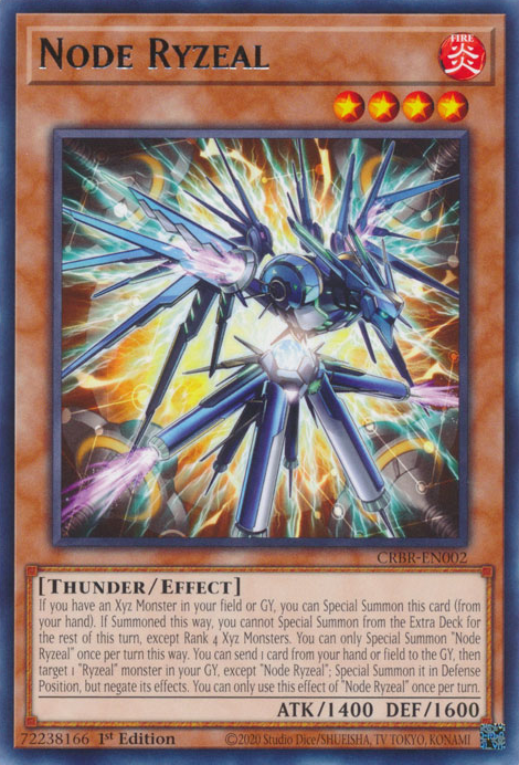 CRBR-EN002 - Node Ryzeal - Rare - Effect Monster - Crossover Breakers