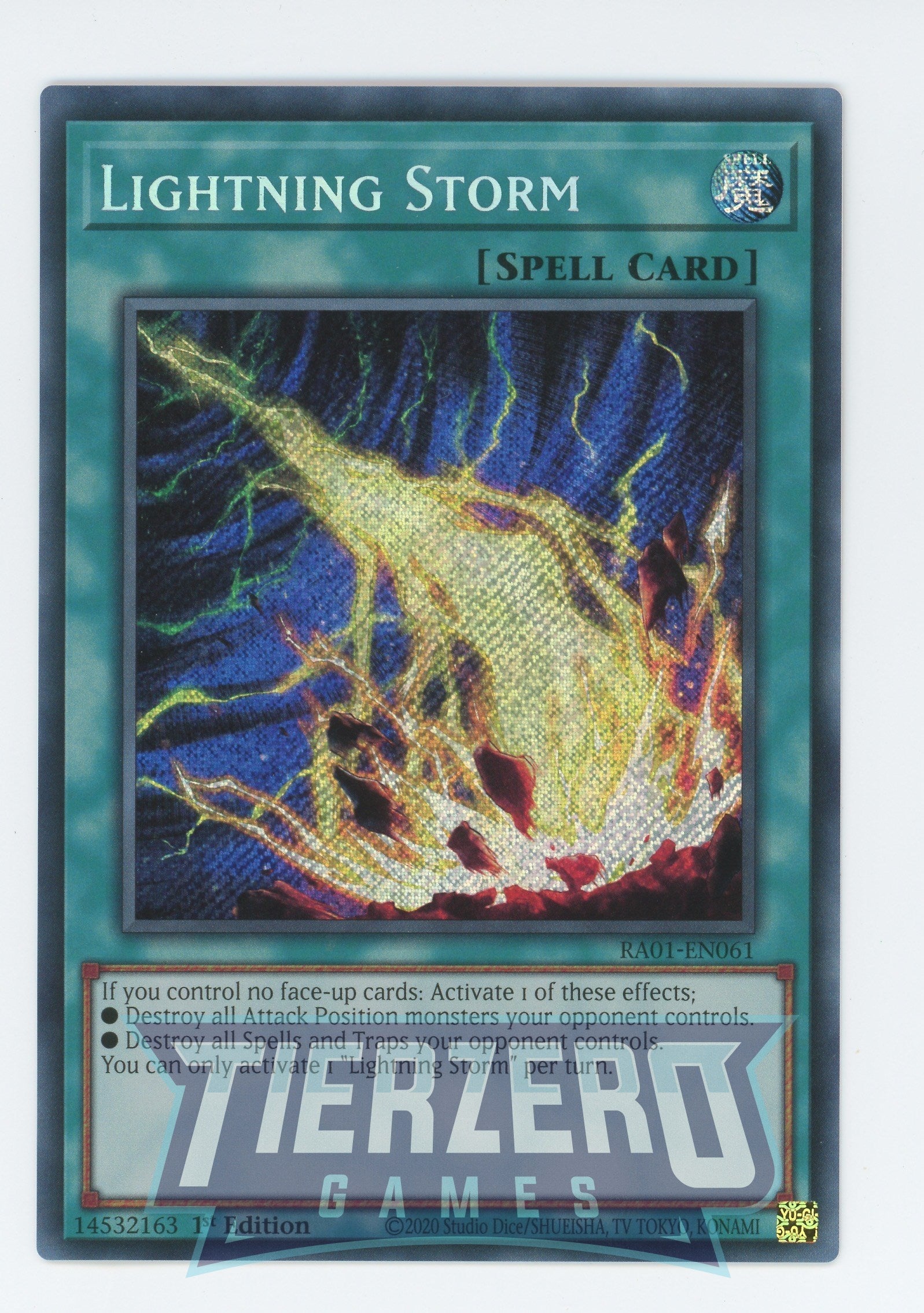 RA01-EN061 - Lightning Storm - Platinum Secret Rare - Normal Spell - Rarity Collection