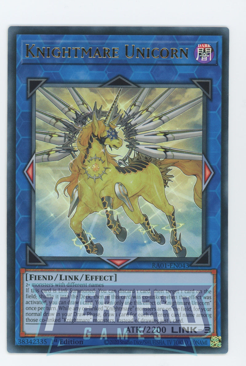 RA01-EN043 - Knightmare Unicorn - Ultra Rare - Effect Link Monster - Rarity Collection