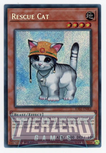 MGED-EN006 - Rescue Cat (Alternate Art) - Premium Gold Rare