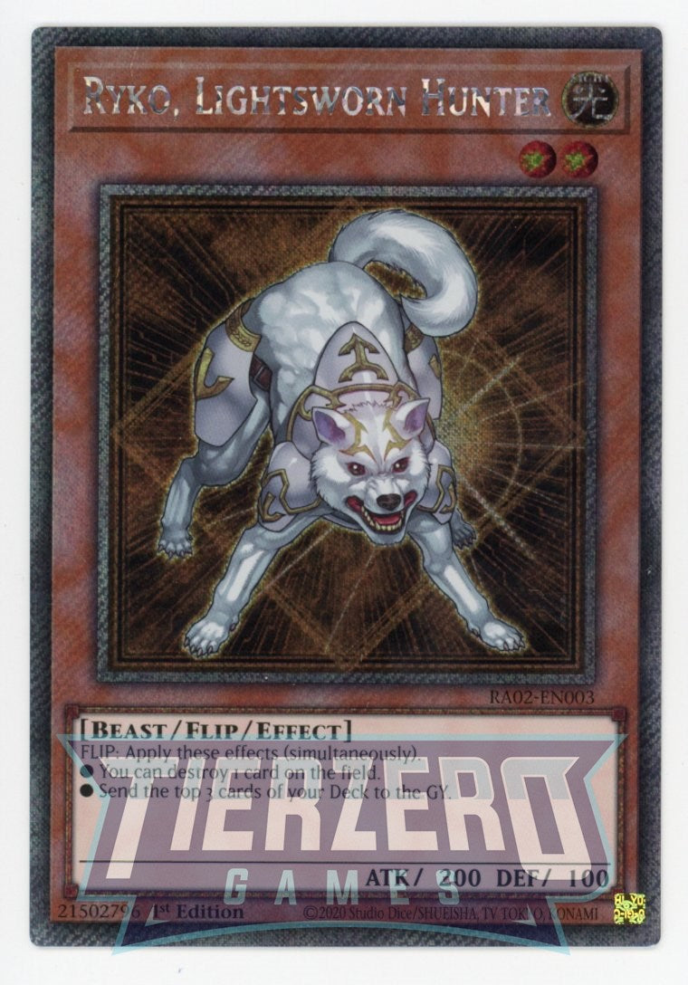 RA02-EN003 - Ryko, Lightsworn Hunter - Platinum Secret Rare - - Rarity Collection 2