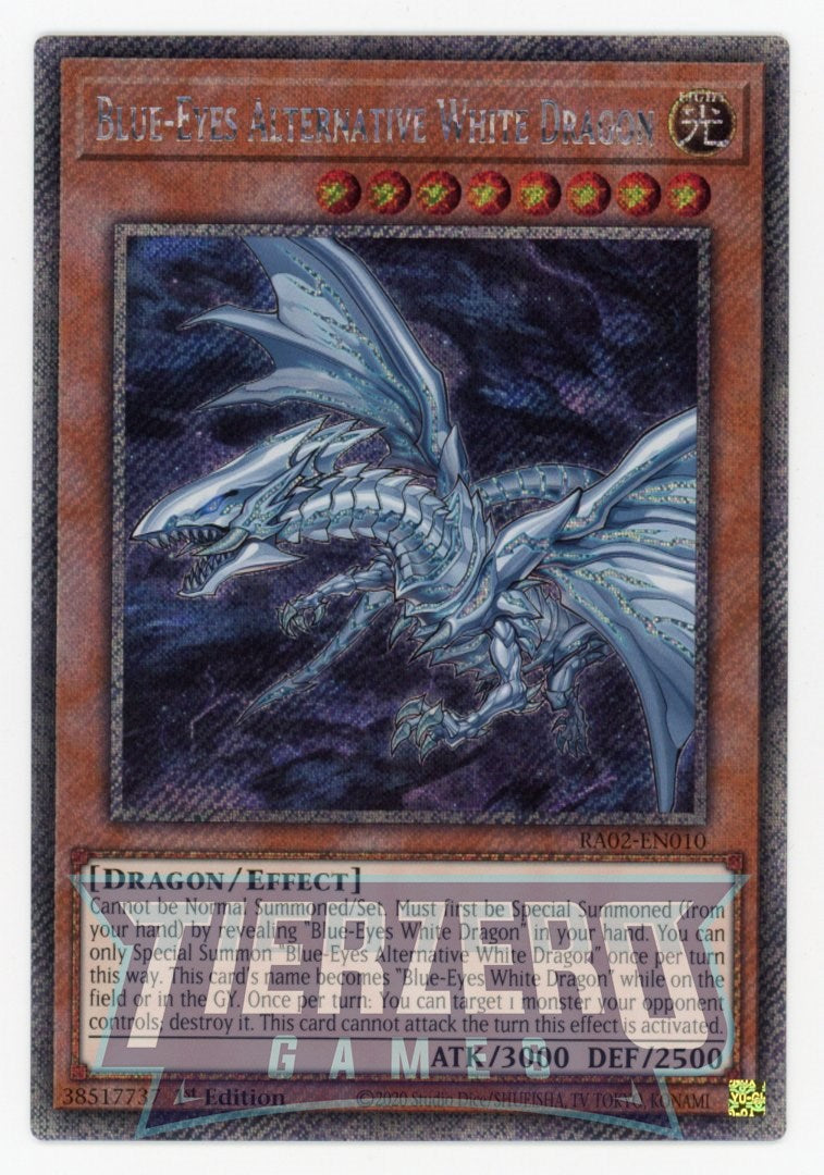 RA02-EN010 - Blue-Eyes Alternative Dragon - Platinum Secret Rare - - Rarity Collection 2