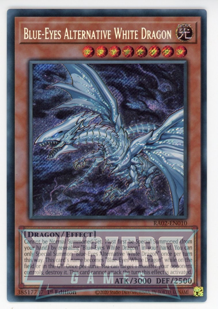 RA02-EN010 - Blue-Eyes Alternative Dragon - Secret Rare - - Rarity Collection 2