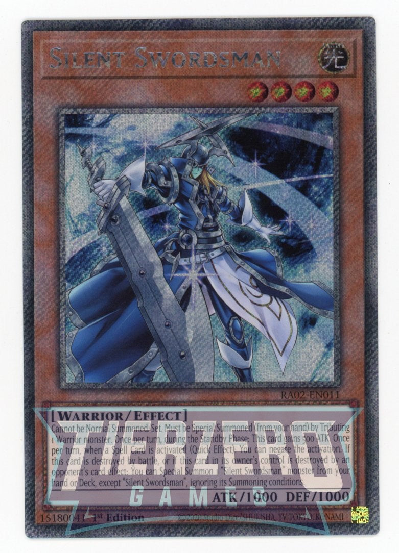 RA02-EN011 - Silent Swordsman - Platinum Secret Rare - - Rarity Collection 2