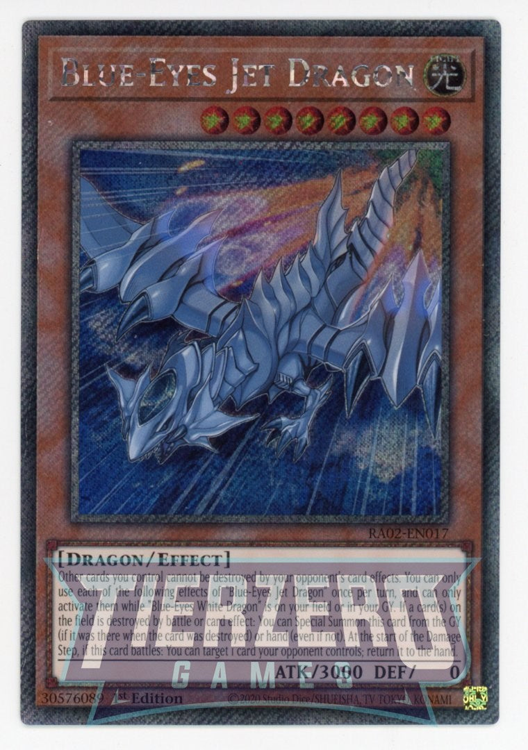 RA02-EN017 - Blue-Eyes Jet Dragon - Platinum Secret Rare - - Rarity Collection 2