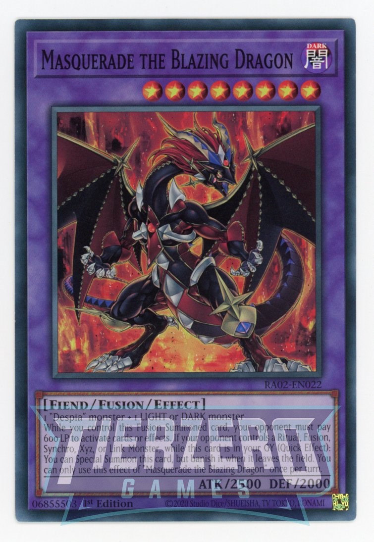 RA02-EN022 - Masquerade the Blazing Dragon - Super Rare - - Rarity Collection 2