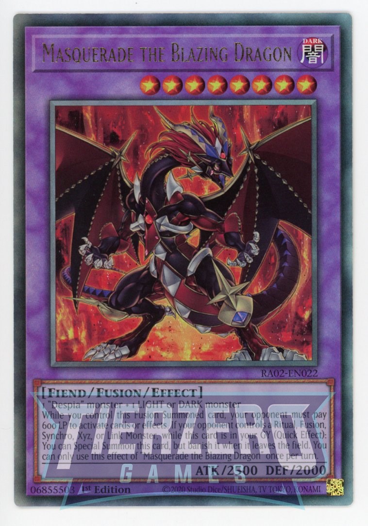 RA02-EN022 - Masquerade the Blazing Dragon - Ultimate Rare - - Rarity Collection 2