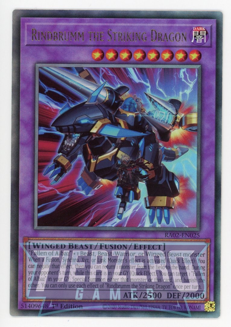 RA02-EN025 - Rindbrumm the Striking Dragon - Ultimate Rare - - Rarity Collection 2