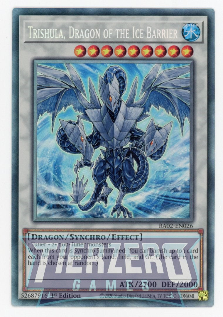 RA02-EN026 - Trishula, Dragon of the Ice Barrier - Collector's Rare - - Rarity Collection 2