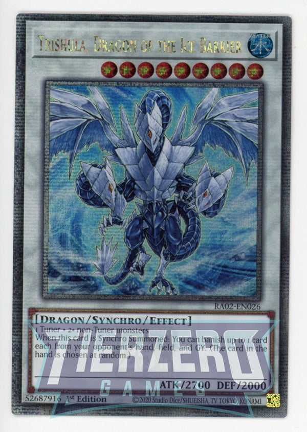 RA02-EN026 - Trishula, Dragon of the Ice Barrier - Quarter Century Secret Rare - - Rarity Collection 2