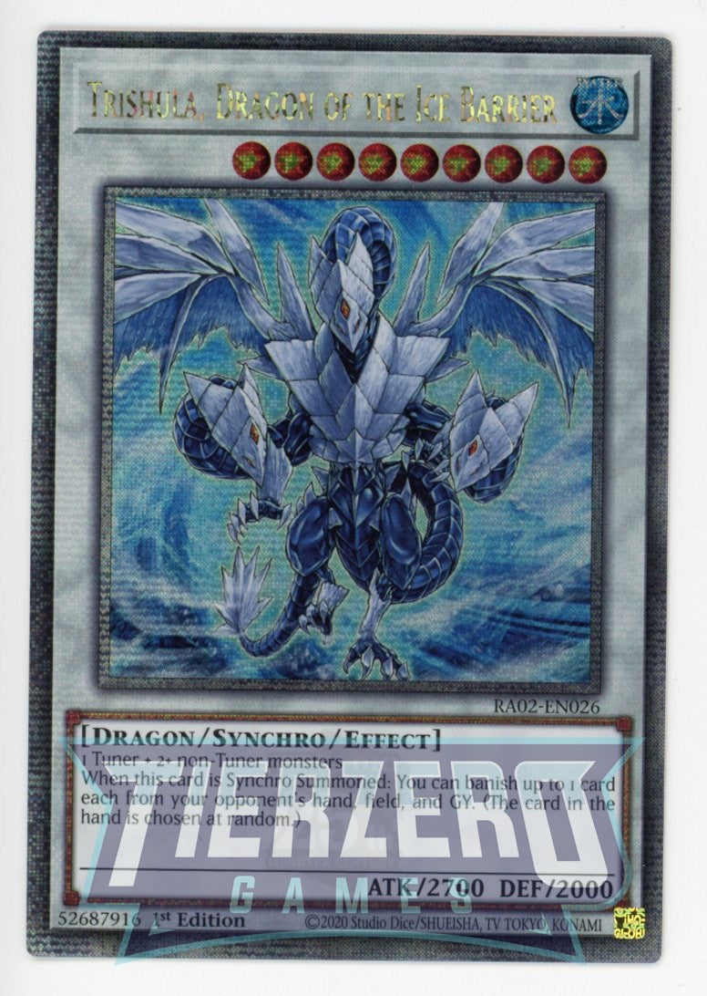 RA02-EN026 - Trishula, Dragon of the Ice Barrier - Quarter Century Secret Rare - - Rarity Collection 2