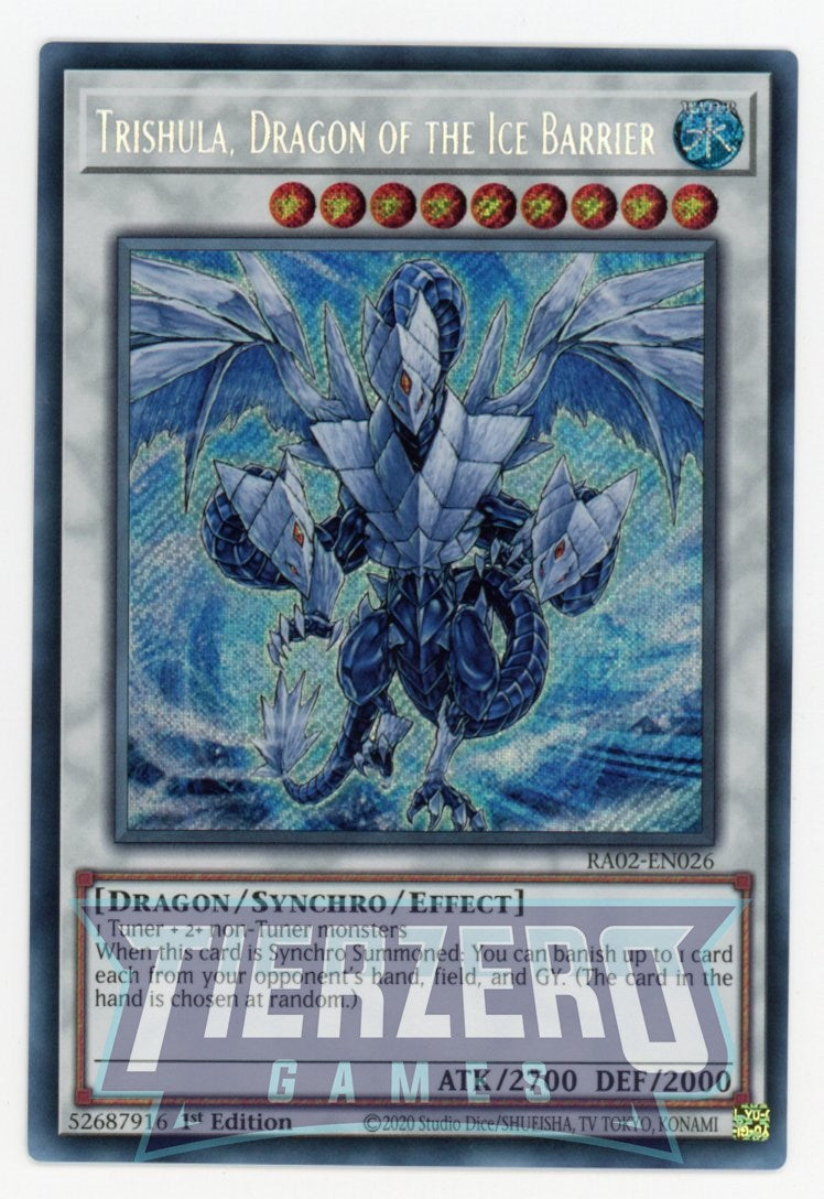 RA02-EN026 - Trishula, Dragon of the Ice Barrier - Secret Rare - - Rarity Collection 2