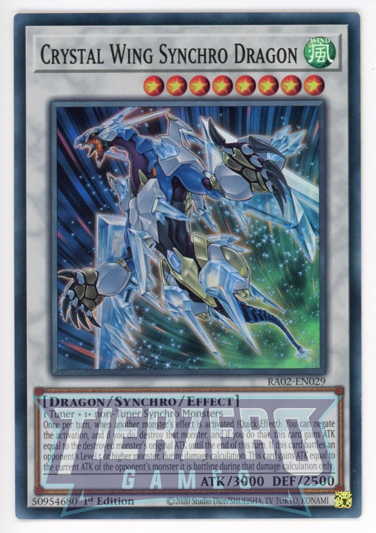 RA02-EN029 - Crystal Wing Synchro Dragon - Super Rare - - Rarity Collection 2