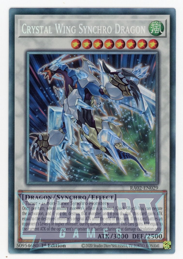 RA02-EN029 - Crystal Wing Synchro Dragon - Collector's Rare - - Rarity Collection 2