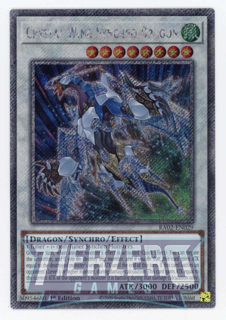 RA02-EN029 - Crystal Wing Synchro Dragon - Platinum Secret Rare - - Rarity Collection 2