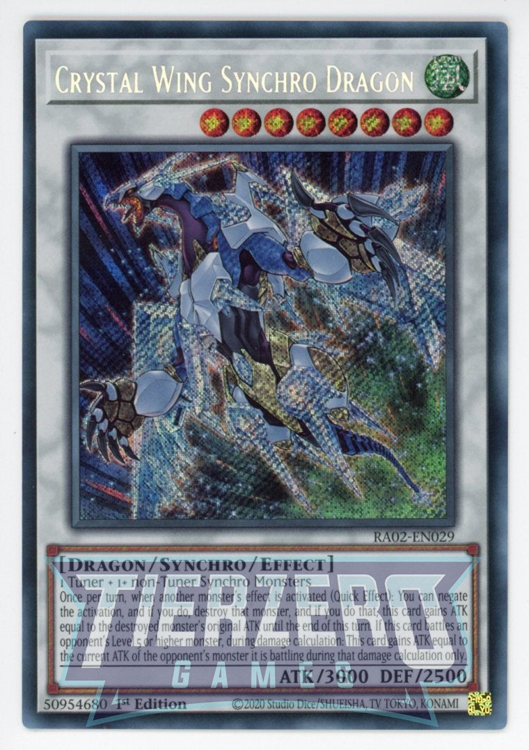 RA02-EN029 - Crystal Wing Synchro Dragon - Secret Rare - - Rarity Collection 2