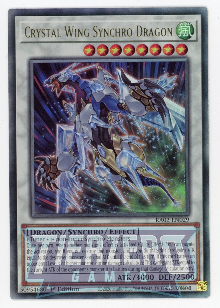 RA02-EN029 - Crystal Wing Synchro Dragon - Ultimate Rare - - Rarity Collection 2