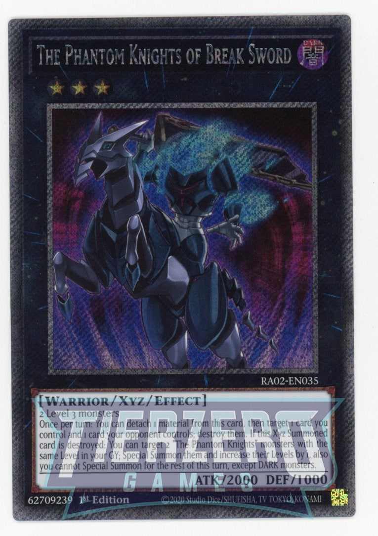 RA02-EN035 - The Phantom Knights of Break Sword - Platinum Secret Rare - - Rarity Collection 2