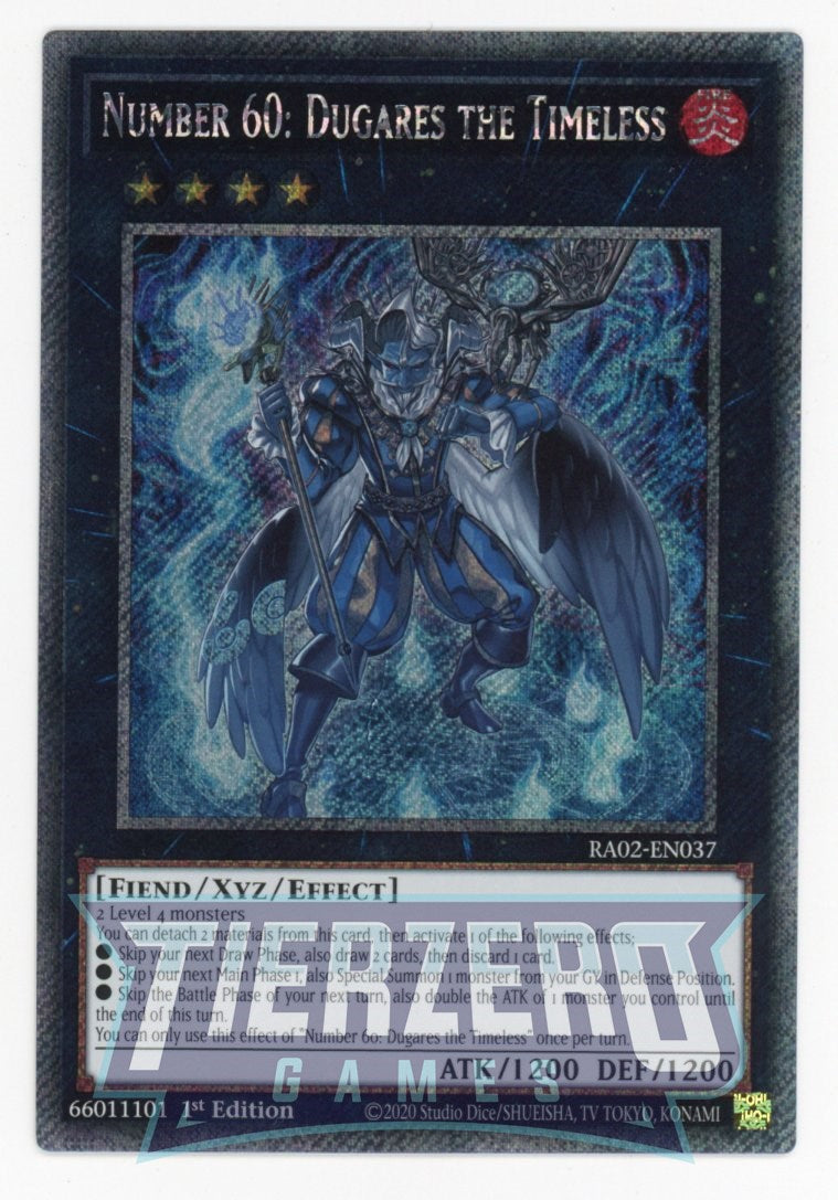 RA02-EN037 - Number 60: Dugares the Timeless - Platinum Secret Rare - - Rarity Collection 2