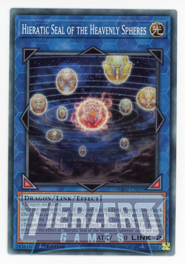 RA02-EN039 - Hieratic Seal of the Heavenly Spheres - Collector's Rare - 25th Anniversary Rarity Collection II